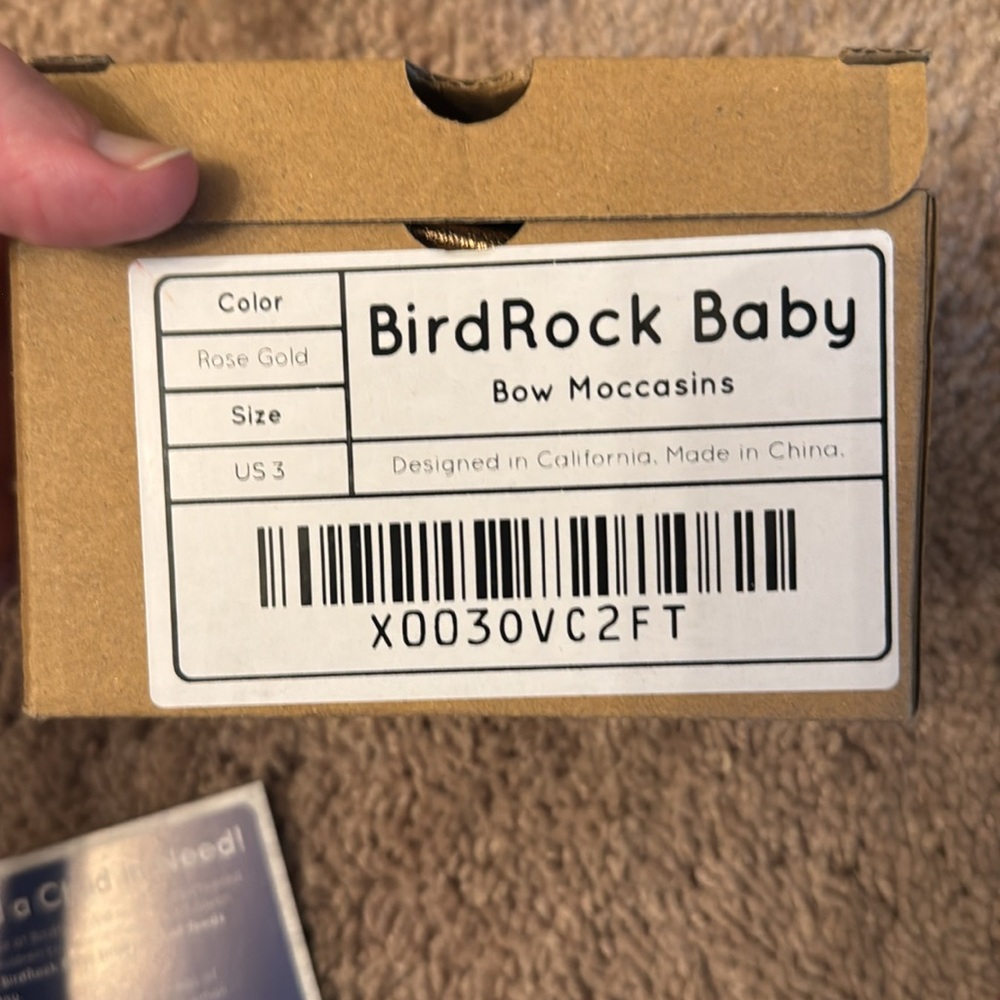 New in box Bird Rock Baby rose gold bow moccasins size 3 - Picture 5 of 8